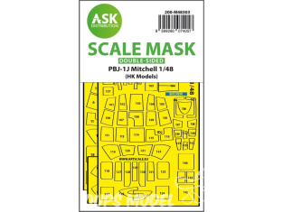 ASK Art Scale Kit Mask M48303 PBJ-1J Mitchell Hk Models Recto Verso 1/48