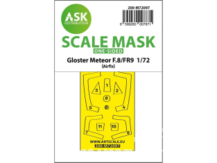 ASK Art Scale Kit Mask M72097 Gloster Meteor F.8/FR9 Airfix Recto 1/72