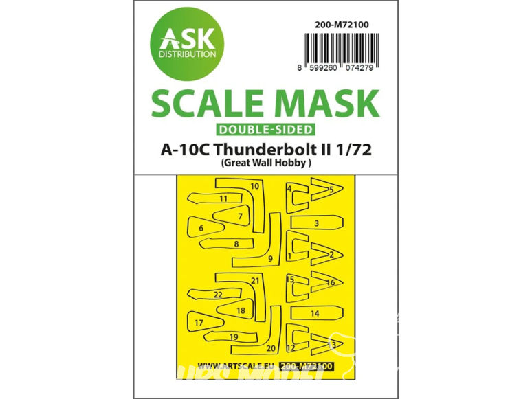 ASK Art Scale Kit Mask M72100 A-10C Thunderbolt II Great Wall Hobby Recto Verso 1/72