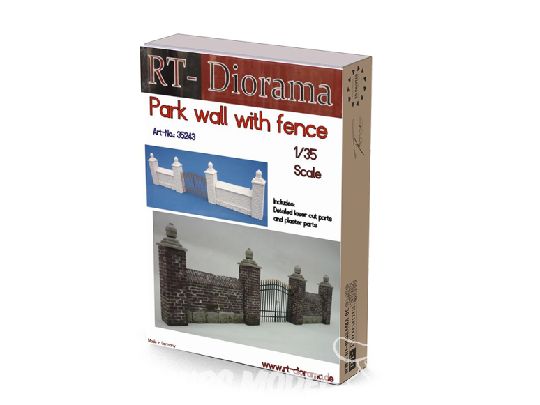 RT-Diorama 35243K Mur de parc avec portail 1/35