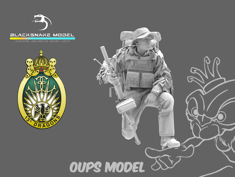 Blacksnake Model figurine RDP-06 13e Regiment Dragon Parachutiste Tireur Minimi 6 1/35