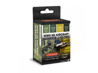 Lifecolor set de peintures CF01 Intérieur d'un avion américain de la Seconde Guerre mondiale