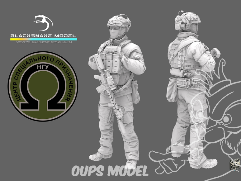 Blacksnake Model figurine UKS-05 Soldat Ukrainien Bataillon AZOV figurine 5 Opérateur des forces Speciales 1/35