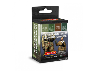 Lifecolor set de peintures CF08 Motif Splinter des uniformes allemands WWII