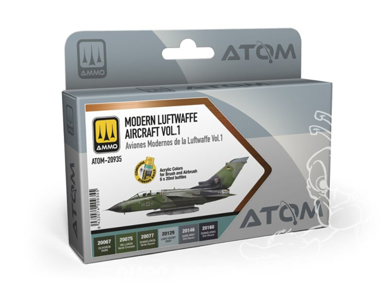 MIG peinture Atom 20935 Set avions modernes Luftwaffe Vol.1 6 x 20ml