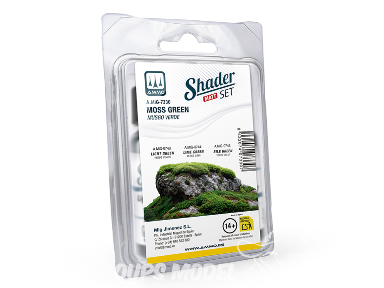 MIG Shader acrylique 7330 Set mousse verte 3 x 10ml