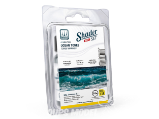 MIG Shader acrylique 7333 Set tons Océan 3 x 10ml