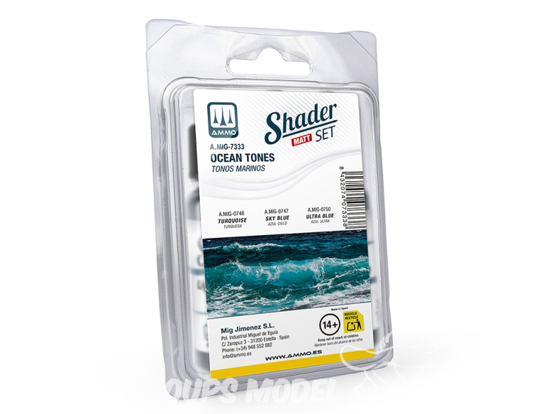 MIG Shader acrylique 7333 Set tons Océan 3 x 10ml
