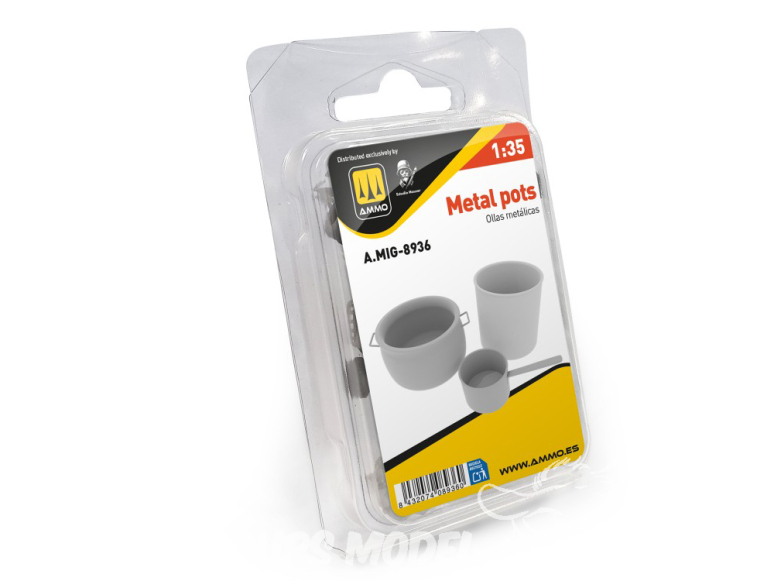 Ammo Mig accessoire 3D 8936 Ustensiles de cuisine Vol.2 Pots type métal 1/35