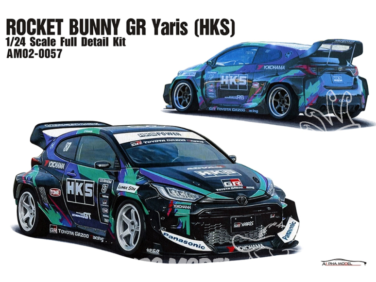 Alpha Model maquette voiture AM02-0057 Toyota Yaris GR Rocket Bunny HKS 1/24