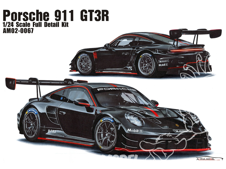 Alpha Model maquette voiture AM02-0067 Porsche 911 GT3R AO Racing Rexy Porsche 1/24