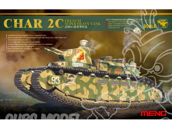 Meng maquette militaire TS-009 CHAR SUPER LOURD FRANCAIS 2C 1940 1/35