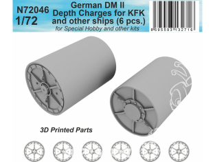 Special navy N72046 Charges sous-marines allemandes DM II 6 pièces pour KFK et autres navires 1/72