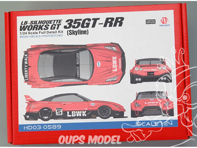 Hobby Design transkit voiture HD03-0589 LB-Silouhette Works GT Nissan Skyline 35GT-RR Edition Limitée 1/24