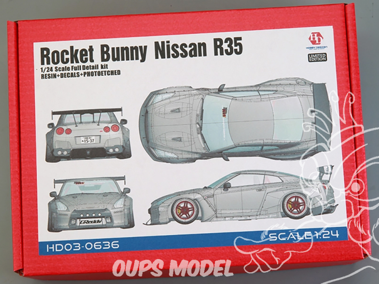 Hobby Design maquette voiture HD03-0636 Nissan Skyline GT-R R35 Rocket Bunny Edition Limitée 1/24