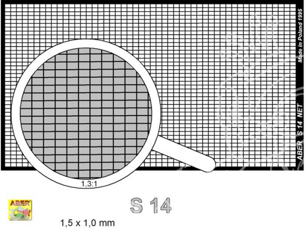 Aber S14 Filet maille 1,5x1mm plaque 78x44mm