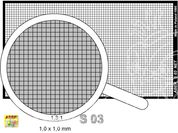 Aber S03 Filet maille 1x1mm plaque 78x44mm