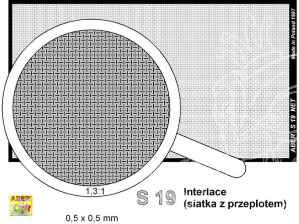 Aber S19 Filet mailles entrelacées 0,5x0,5mm (80x45)