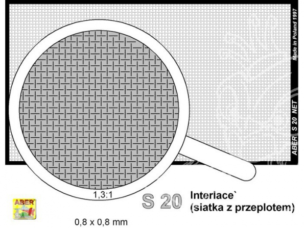 Aber S20 Filet mailles entrelacées 0,8x0,8mm (80x45)