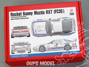Hobby Design maquette voiture HD03-0620 Mazda RX-7 FC3S Rocket Bunny Edition Limitée 1/24
