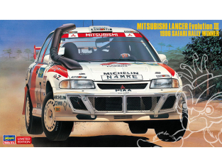 Hasegawa maquette voiture 20742 Mitsubishi Lancer Evolution III Vainqueur du rallye Safari 1996 1/24