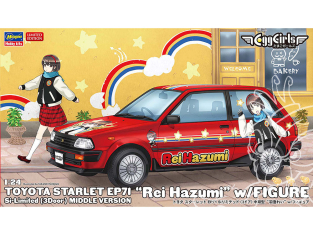Hasegawa maquette voiture 52433 Toyota Starlet EP71 Si Limited (3 portes) modèle intermédiaire Rei Hazumi avec figurine 1/24