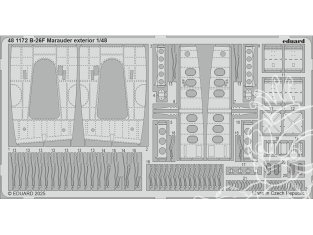 EDUARD photodecoupe avion 481172 Extérieur B-26F Marauder Icm 1/48
