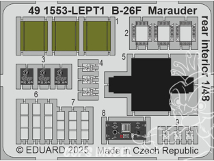 EDUARD photodecoupe avion 491553 Intérieur arrière B-26F Marauder Icm 1/48