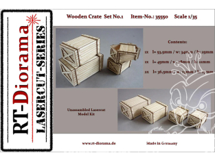 RT-Diorama 35550 Caisses en bois set 1 4 piéces 1/35