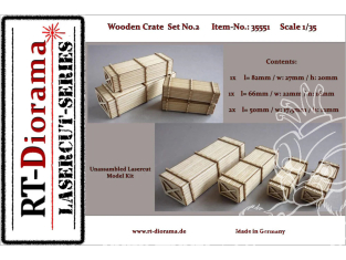RT-Diorama 35551 Caisses en bois set 2 4 piéces 1/35