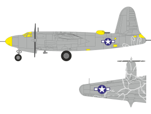 Eduard Express Mask EX1138 Insigne national US B-26F Marauder Icm 1/48