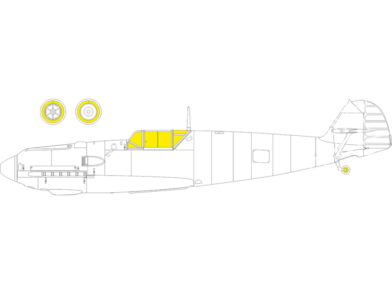 Eduard Express Mask EX1141 Messerschmitt Bf 109E-4/7 TFace Tamiya 1/48