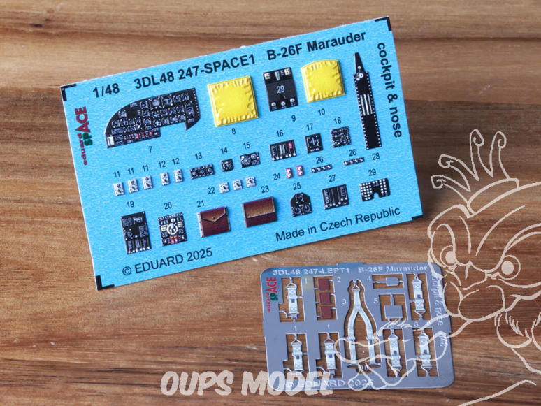 Eduard Space décalques 3D 3DL48247 B-26F Marauder Cockpit & nez Icm 1/48