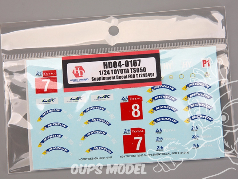 Hobby Design accessoire voiture HD04-0167 Décalcomanies Toyota TS050 Tamiya 24349 1/24