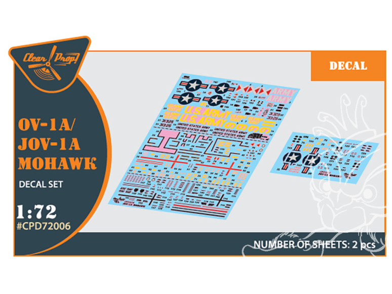 Clear Prop kit d'amelioration avion CPA72006 Masque OV-1 A/JOV-1A Mohawk 1/72
