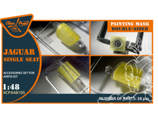 Clear Prop masques peinture CPA48105 recto-verso monoplace SEPECAT Jaguar sur papier kabuki jaune pour kit Airfix 1/48