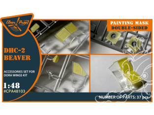 Clear Prop masques peinture CPA48103 recto-verso DHC-2 Beaver sur papier kabuki jaune kit Dora 1/48
