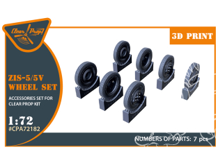 Clear Prop kit d'amelioration militaire CPA72182 Jeu de roues ZiS-5/5V 1/72
