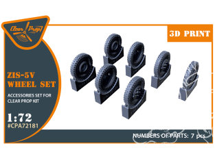Clear Prop kit d'amelioration militaire CPA72181 Jeu de roues ZiS-5V 1/72
