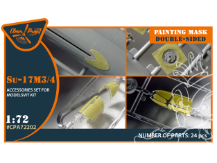 Clear Prop masque peinture CPA72202 Double Pour Su17M3/4 papier kabuki jaune kits Modelsvit 1/72