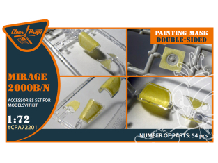 Clear Prop masque peinture CPA72201 Double Pour Mirage 2000B/N papier kabuki jaune kits Modelsvit 1/72