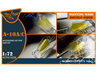Clear Prop masque peinture CPA72200 Double Pour A-10A/C papier kabuki jaune kits GWH 1/72