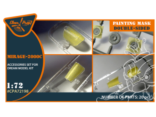 Clear Prop masque peinture CPA72198 Double Pour Mirage-2000C papier kabuki jaune kits Dream model 1/72