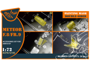 Clear Prop masque peinture CPA72195 Pour F.8/FR.9 papier kabuki jaune kits Airfix 1/72