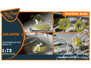 Clear Prop masque peinture CPA72194 Pour Atlantic 1 papier kabuki jaune kits Revell 1/72