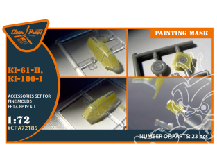 Clear Prop masque peinture CPA72185 Pour Ki-61II Ki-100I papier kabuki jaune kits Finemolds 1/72