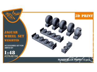 Clear Prop kit amélioration CPA48106 Ensemble de roues lestées Jaguar pour kit Airfix 1/48