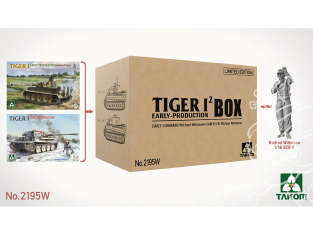 Takom maquette militaire 2195W Tigre I BIG BOX Early Production + Michael Wittmann 1/35 + Figurine Wittmann 1/16 Edition Limitée