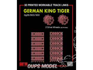Rye Field Model maquette militaire 3033 Chenilles maillon par maillon King Tiger Allemand Gg26/800/300 1/35