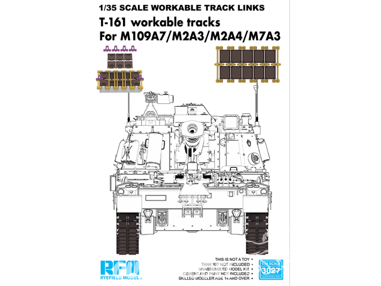 Rye Field Model maquette militaire 3027 Chenilles maillon par maillon T-161 pour M109A7 / M2A3 / M2A4 / M7A3 1/35